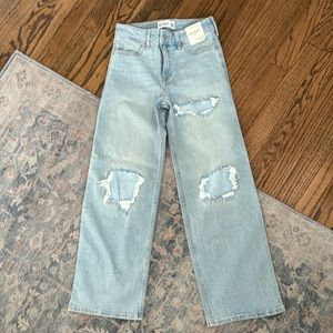 Abercrombie Kids Wide Leg High Right Light Wash Jeans